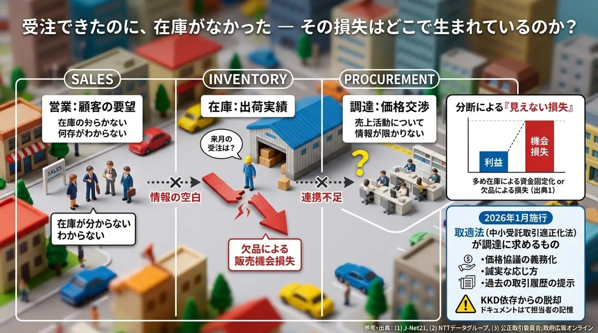 受注できたのに、在庫がなかった ー その損失はどこで生まれているのか？