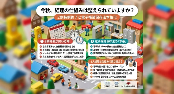 2割特例が終わる今秋、経理の仕組みはもう整えられていますか？