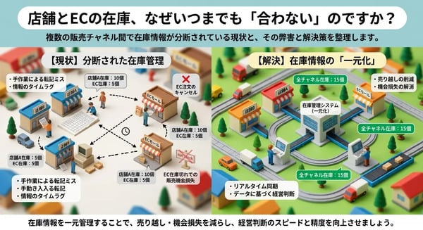 店舗とECの在庫、なぜいつまでも「合わない」のですか？
