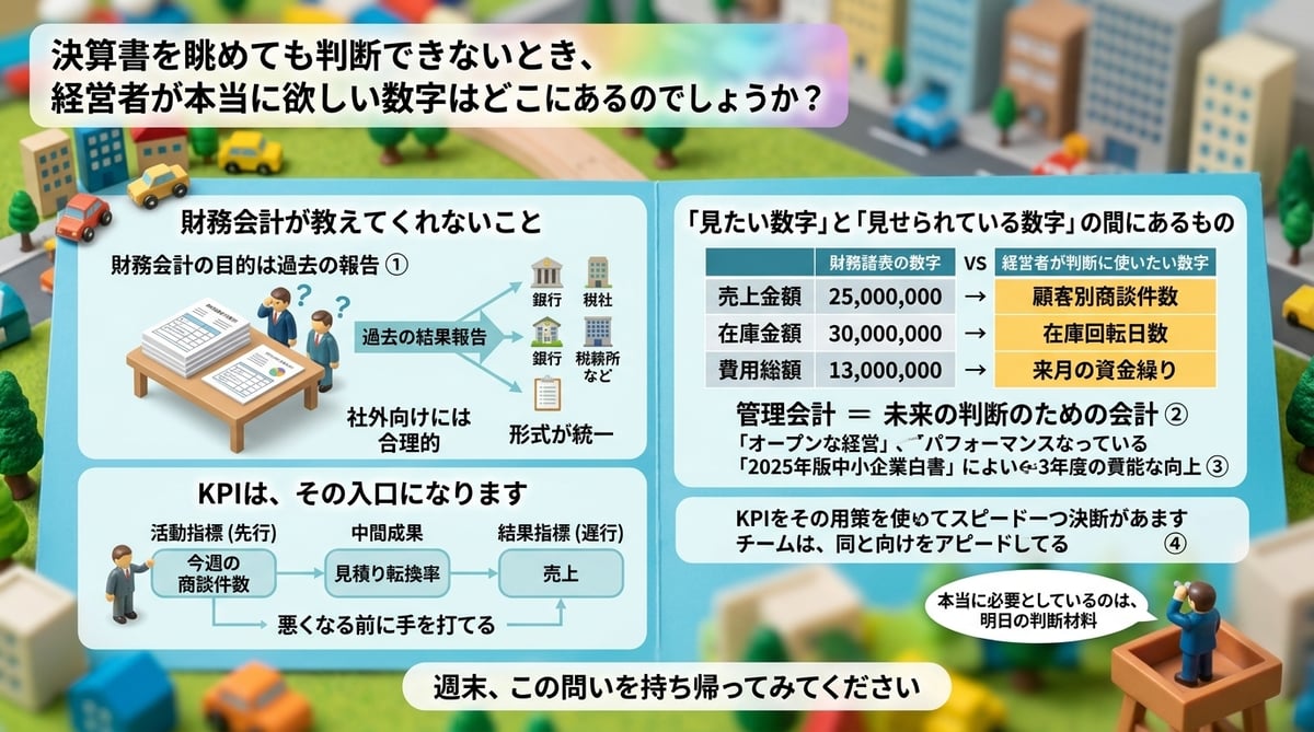決算書を眺めても判断できないとき、経営者が本当に欲しい数字はどこにあるのでしょうか？