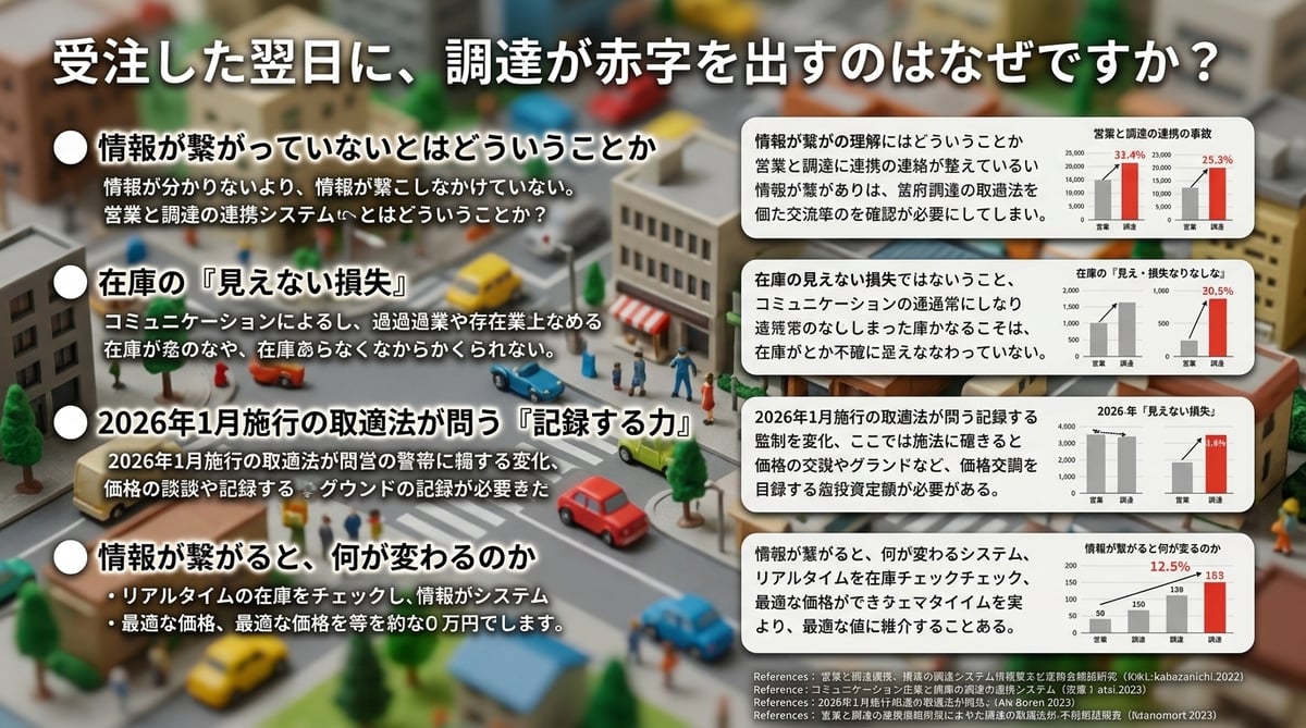 受注した翌日に、調達が赤字を出すのはなぜですか？